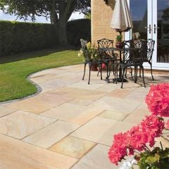 Pavestone Classic Sandstone 600 x 290 x 22mm Slab Paving Pack of 100 - Golden Fossil