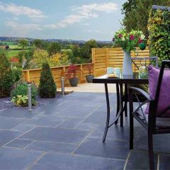 Pavestone Limestone 900 x 600 x 22mm Slab Paving Pack of 24 - Black Kadapha