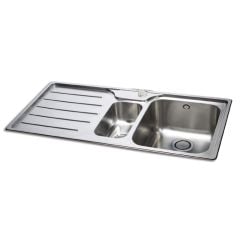 Carron Phoenix Ibis 150 1.5 Bowl Stainless Steel Kitchen Sink - Left Hand Drainer - 101.0042.891