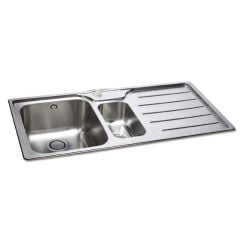 Carron Phoenix Ibis 150 1.5 Bowl Stainless Steel Kitchen Sink - Right Hand Drainer - 101.0042.910