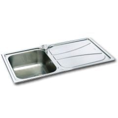 Carron Phoenix Zeta 100 1 Bowl Stainless Steel Kitchen Sink - Polished Finish - 101.0043.154