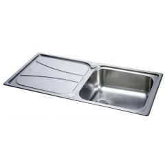 Carron Phoenix Zeta 90 1 Bowl Stainless Steel Kitchen Sink - Polished Finish - 101.0153.943