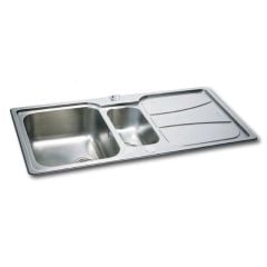 Carron Phoenix Zeta 150 1.5 Bowl Stainless Steel Kitchen Sink - Polished Finish - 101.0153.952