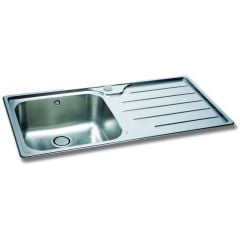 Carron Phoenix Ibis 100 1 Bowl Stainless Steel Kitchen Sink - Right Hand Drainer - 101.0154.519