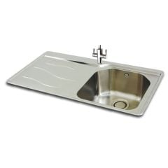 Carron Phoenix Maui 90 1 Bowl Inset Kitchen Sink Left Drainer - 101.0155.116