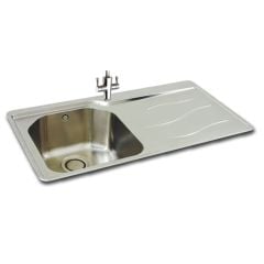 Carron Phoenix Maui 90 1 Bowl Stainless Steel Kitchen Sink - Right Hand Drainer - 101.0155.119