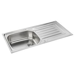Carron Phoenix Onda 100 1 Bowl Stainless Steel Kitchen Sink - Reversible - 101.0488.563