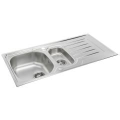 Carron Phoenix Onda 150 1.5 Bowl Stainless Steel Kitchen Sink - Reversible - 101.0488.564