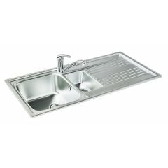 Carron Phoenix Rapid 150 1.5 Bowl Stainless Steel Kitchen Sink - Reversible - 101.0495.211