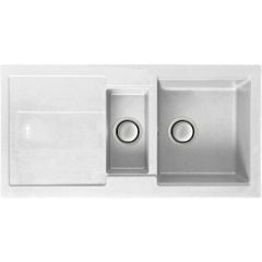 Carron Phoenix Bali 150 1.5 Bowl Granite Kitchen Sink - Polar White - 114.0055.862