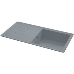 Carron Phoenix Debut 105 1 Bowl Granite Kitchen Sink - Stone Grey - 114.0288.192