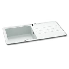 Carron Phoenix Janus 100 1 Bowl Synthetic Kitchen Sink - Arctic White - 114.0308.256