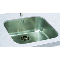 Carron Phoenix Zeta Undermount 105 1 Bowl Stainless Steel Kitchen Sink - 122.0167.719