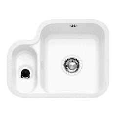 Franke by V&B 1.5 Bowl Undermount Ceramic Kitchen Sink with Left Hand Small Bowl VBK 160 - White - 126.0381.814