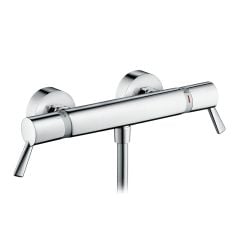 hansgrohe Ecostat Thermostatic Shower Mixer Comfort Care For Exposed Installation with Extra Long Handles - Chrome - 13117000