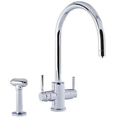 Perrin & Rowe 3-in-1 Hot Water Kitchen Tap with C-Spout - Chrome - 1712CP