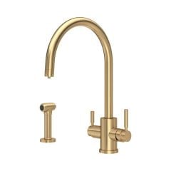 Perrin & Rowe Phoenix 3-in-1 Boiling Water Tap with C-Spout - Satin Brass - 1712SB