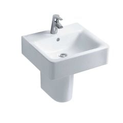Ideal Standard Concept Cube 550mm Pedestal Basin 1 Tap Hole with Overflow - White - E784201