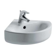 Ideal Standard Concept Arc 450mm Corner Basin 1 Tap Hole with Overflow - White - E792801