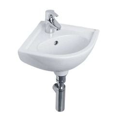 Essential LILY Corner Basin Only 440mm Wide 1 Tap Hole - EC1013