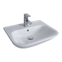 Essential VIOLET Semi Recessed Basin Only 520mm Wide 1 Tap Hole - EC6004