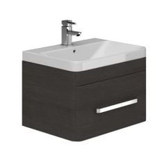 Essential VERMONT 800mm Wall Hung 1 Drawer Unit + Basin - Dark Grey - EFP403DG