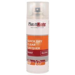 Plastikote Trade Quick Dry Clear Lacquer Aerosol Spray Paint Gloss 400ml - PKT71005