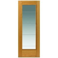 JB Kind Medina Oak Glazed Internal Door 1981x838x35mm - OMED29G