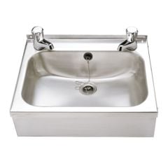 KWC DVS Model WB18 Washbasin With Apron Support, Waste & Overflow Kit D20163N - Stainless Steel - 203.0000.057