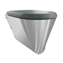KWC DVS Campus Wall Mounted WC For Installation Frames With Grey Seat & Lid CMPX592G - Stainless Steel - 205.0000.003