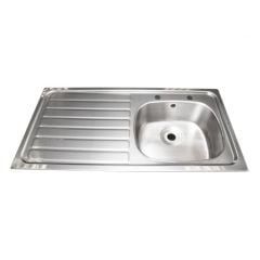KWC DVS Single Bowl Left Hand Drainer Inset Sink With 2 Tapholes B20085L - 207.0000.019