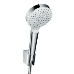 hansgrohe Crometta Shower Holder Set 100 1Jet Ecosmart 9 L/Min with Shower Hose 125cm - White/Chrome - 26568400