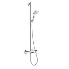 hansgrohe Croma Select E Semipipe Multi With Thermostatic Shower Mixer - White/Chrome - 27248400
