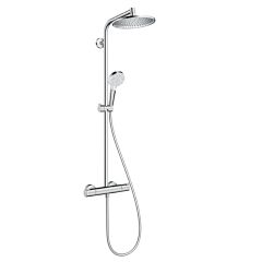 hansgrohe Crometta S Showerpipe 240 1Jet With Thermostatic Shower Mixer - Chrome - 27267000