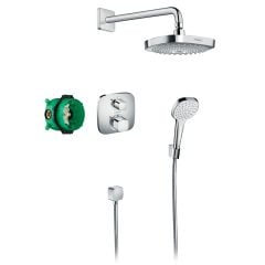 hansgrohe Croma Select E Shower System With Ecostat E Thermostatic Mixer For Concealed Installation - Chrome - 27294000