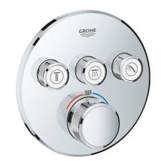 Grohe Grohtherm SmartControl Thermostat for Concealed Installation 3 Valves Round - Chrome 29121000