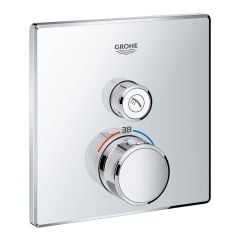 Grohe Grohtherm SmartControl Thermostat for Concealed Installation 1 Valve Square - Chrome 29123000