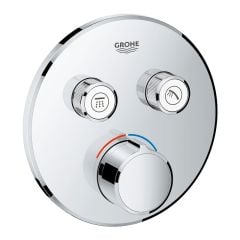 Grohe Grohtherm SmartControl Round Concealed Mixer Trimset 2 Valve - Chrome - 29154000