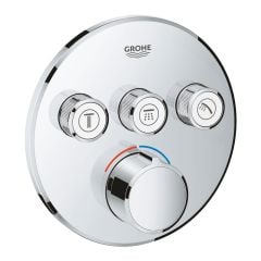 Grohe Grohtherm SmartControl Round Concealed Mixer Trimset 3 Valve - Chrome - 29146000