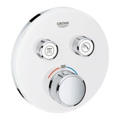 Grohe Grohtherm SmartControl Thermostat for Concealed Installation 2 Valve Round - Moon White 29151LS0