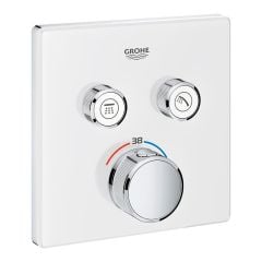 Grohe Grohtherm SmartControl Thermostat for Concealed Installation 2 Valves Square - Moon White 29156LS0