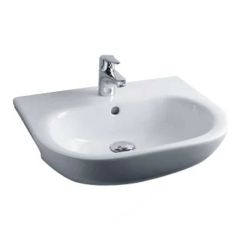Essential LILY Semi Recessed Basin Only 520mm Wide 1 Tap Hole - EC1005