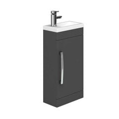 Essential NEVADA Floor Standing Washbasin Unit + Basin 1 Door 400mm Wide - Grey - EFP306GR