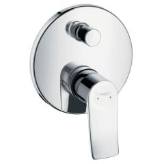 hansgrohe Metris Single Lever Manual Bath Mixer Round For Concealed Installation With Integrated Backflow Prevention - 31487000
