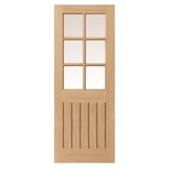 JB Kind Tutbury Pre-finished Oak Glazed Internal Door 1981x686x35mm - VOTUT23