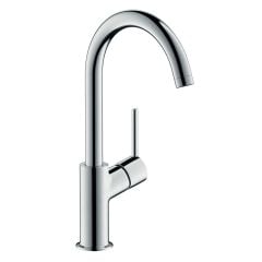 hansgrohe Talis Single Lever Basin Mixer 210 with Swivel Spout and Push-Open Waste - 32082000
