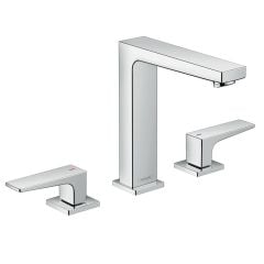 hansgrohe Metropol 3-Hole Basin Mixer 160 with Lever Handles and Push-Open Waste - 32515000