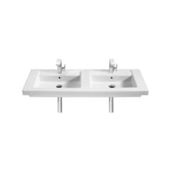 Roca Prisma 1200mm Wall Hung Double Basin 1 Tap Hole - White - 327540000
