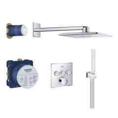 Grohe Grohtherm SmartControl Perfect Square Shower Set with 3 Valve - Chrome - 34712000