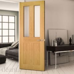 Deanta Eton Unfinished Oak Glazed Internal Door 1981x838x35mm - 35DINGGUNX838